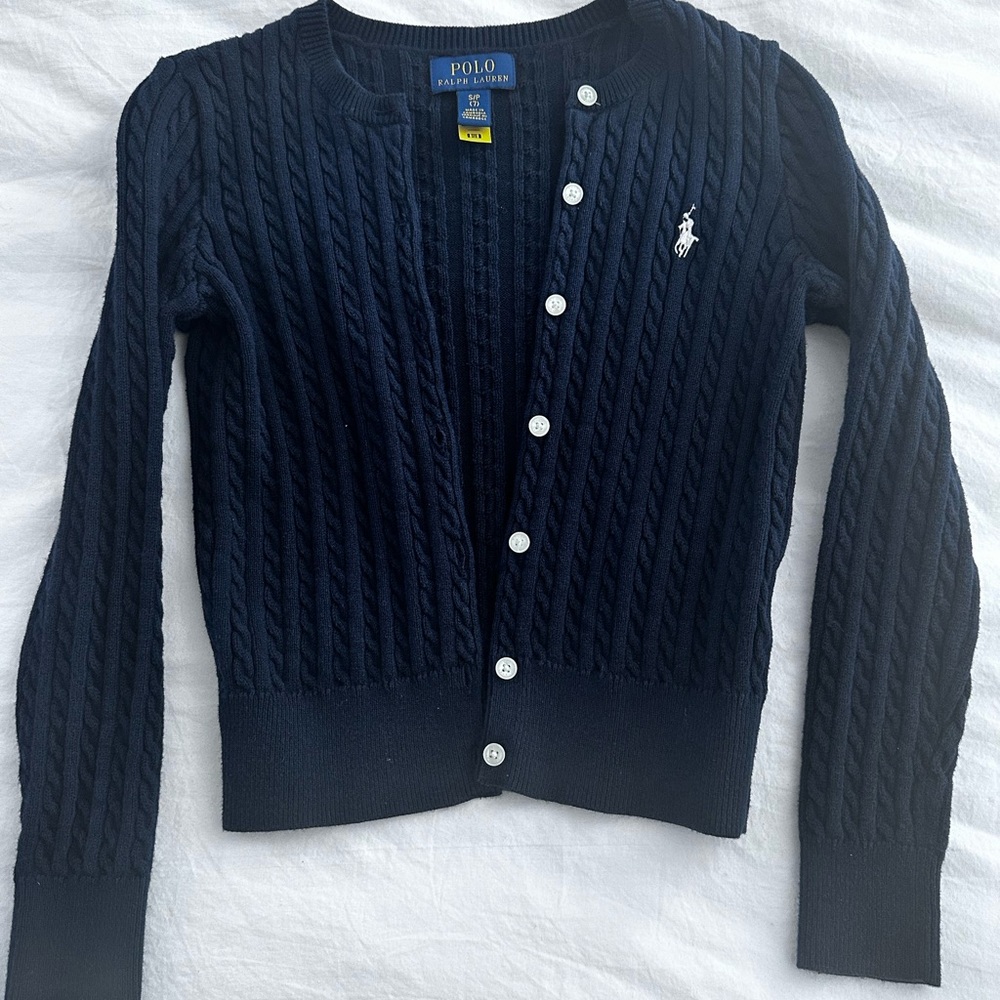 Ralph Lauren Polo girls navy blue cardigan